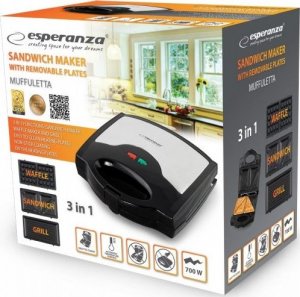 Opiekacz Esperanza Opiekacz do kanapek Esperanza Muffuletta EKT005 (700W  kolor czarny, kolor inox) 6