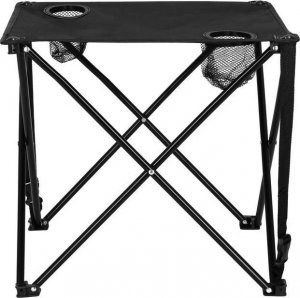 Springos Zestaw kempingowy stolik i 2 krzesła z oparciem, składane meble turystyczne czarny UNIWERSALNY 11