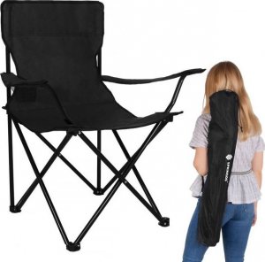 Springos Zestaw kempingowy stolik i 2 krzesła z oparciem, składane meble turystyczne czarny UNIWERSALNY 3