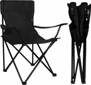 Springos Zestaw kempingowy stolik i 2 krzesła z oparciem, składane meble turystyczne czarny UNIWERSALNY 6