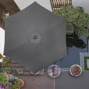 Springos Parasol ogrodowy składany 260 cm  grafitowy 16