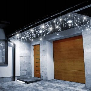 Springos Kurtyna świetlna 1000 led girlanda, lampki wewnętrzno-zewnętrzne sople zimny biały z flash UNIWERSALNY 13