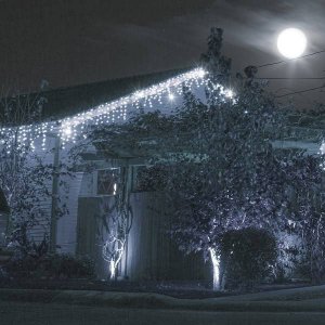 Springos Kurtyna świetlna 1000 led girlanda, lampki wewnętrzno-zewnętrzne sople zimny biały z flash UNIWERSALNY 2