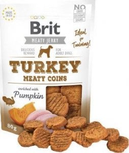 Brit Brit Jerky Turkey Meaty Coins - Indyk - przysmak dla psa - 80g 1