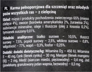 Dolina Noteci DOLINA NOTECI Rafi junior z cielęciną, żurawiną i borówką - mokra karma dla szczeniąt - 400g 2