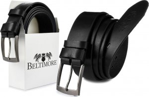 Beltimore Beltimore skórzany licowy pasek męski czarny premium E14 : Kolory - czarny, Rozmiar pasków - r.95-110 cm NoSize 1