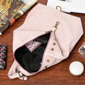 Plecak pudrowy różowy skórzany A4 W01 4