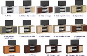 Elior Klasyczna szafka RTV z półkami wenge - Darius 3X 120 cm 4