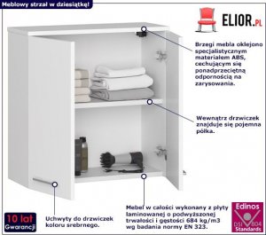 Elior Biała wisząca szafka łazienkowa z półkami - Zofix 3X 2