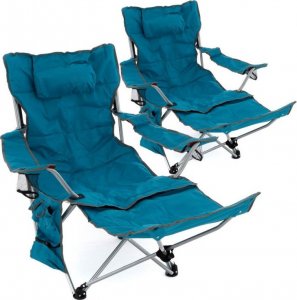 Divero Zestaw 2 krzeseł kempingowych ze zdejmowanym podnóżkiem, nie 1