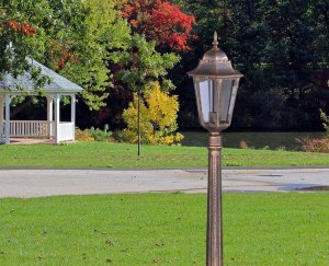 Lumes Czarno-złota stojąca lampa zewnętrzna klasyczna - S351-Tirma 2