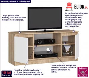 Elior Skandynawska szafka RTV dąb sonoma + biały - Darius 3X 120 cm 2