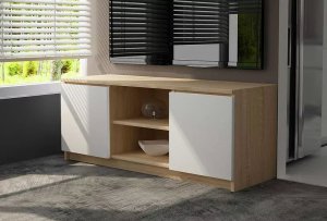 Elior Skandynawska szafka RTV dąb sonoma + biały - Darius 3X 120 cm 4