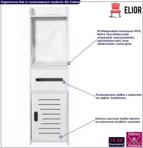 Elior Biały słupek łazienkowy z 4 półkami - Ractis 3X 2