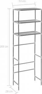 Elior Srebrna półka nad toaletę 3-poziomowa - Dexo 4X 5