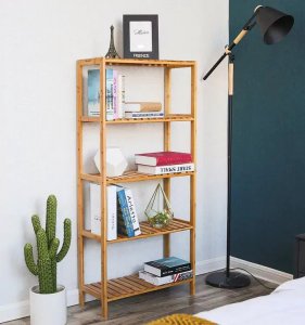 Elior Bambusowy regał łazienkowy z 5 półkami - Levent 3