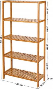 Elior Bambusowy regał łazienkowy z 5 półkami - Levent 4