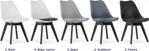 Elior Zestaw granatowych skandynawskich ergonomicznych krzeseł 4 szt. - Asaba 4S 3