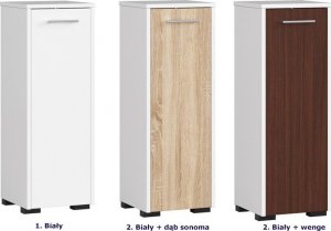 Elior Minimalistyczny regał łazienkowy biały + dąb sonoma - Lireno 3X 4