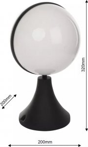 Lumes Okrągła lampa zewnętrzna czarna - N009-Genua 2