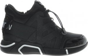 Modne damskie trampki sneakersy na koturnie Czarne /E8-2 7640 S797/ 41 6
