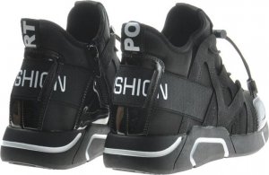 Modne damskie trampki sneakersy na koturnie Czarne /E8-2 7640 S797/ 41 7