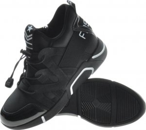 Modne damskie trampki sneakersy na koturnie Czarne /E8-2 7640 S797/ 41 9