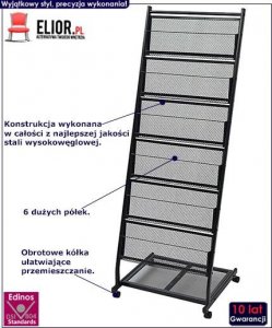 Elior Stojak na gazety broszury reklamę Max - Czarny 2
