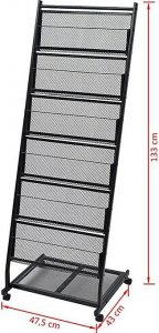 Elior Stojak na gazety broszury reklamę Max - Czarny 5