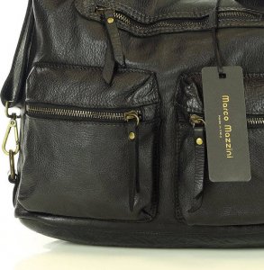 Marco Mazzini MARCO MAZZINI Miejska torebka plecak skórzana convertible leather bag czarny 4