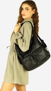 Marco Mazzini MARCO MAZZINI Miejska torebka plecak skórzana convertible leather bag czarny 10