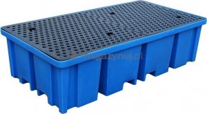 Topserw Paleta (wanna) wychwytowa z kratownicą o pojemności 1150 l, MEGA, 2 x IBC/KTC, wym. 2340 x 1225 x 610 mm, niebieska 1