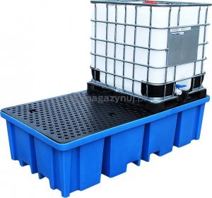 Topserw Paleta (wanna) wychwytowa z kratownicą o pojemności 1150 l, MEGA, 2 x IBC/KTC, wym. 2340 x 1225 x 610 mm, niebieska 3