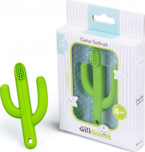 Dumel Silikonowa szczoteczka do zębów dla dzieci zielony kaktus + gryzak lisek BPA Free 2