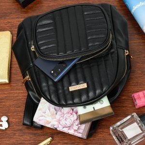 Versoli Plecak damski ekoskóra pojemny B5 regulowany modny czarny I53 2