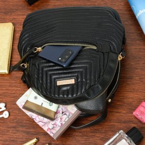 Versoli Plecak damski ekoskóra pojemny B5 regulowany modny czarny I61 2