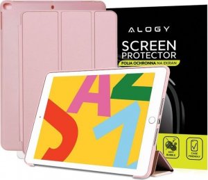 Etui na tablet Alogy Etui Alogy Smart Case Apple iPad Air 2 silikon Różowe + Folia 1