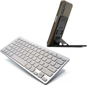 4kom.pl Uniwersalna Klawiatura Bezprzewodowa Bluetooth do iPad iMac iOS Android Windows + Stojak na biurko 1