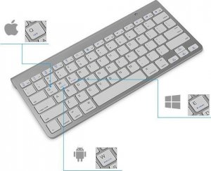 4kom.pl Uniwersalna Klawiatura Bezprzewodowa Bluetooth do iPad iMac iOS Android Windows + Stojak na biurko 5