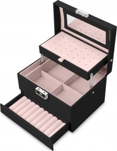 Massido Szkatułka na biżuterię MS-704 - czarna 2