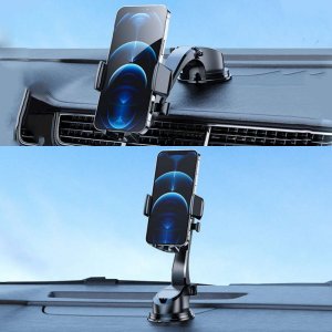 4kom.pl Uchwyt samochodowy XO C89 Holder do auta na telefon na deskę kokpit szybę Czarny 11