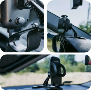 4kom.pl Uchwyt samochodowy holder uniwersalny klips do telefonu smartfona na deskę/ kokpit Czarny 5