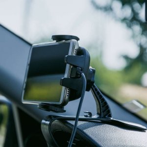 4kom.pl Uchwyt samochodowy holder uniwersalny klips do telefonu smartfona na deskę/ kokpit Czarny 7