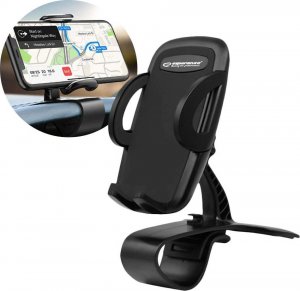 4kom.pl Uchwyt samochodowy holder uniwersalny klips do telefonu smartfona na deskę/ kokpit Czarny 9