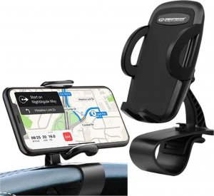 4kom.pl Uchwyt samochodowy holder uniwersalny klips do telefonu smartfona na deskę/ kokpit Czarny 10