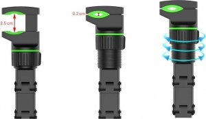 4kom.pl Uchwyt samochodowy XO C107 na telefon 6.8 cali na lusterko wsteczne czarny 4