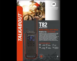 Krótkofalówka Motorola MOTOROLA T82 TALKABOUT - niezawodny radiotelefon, 500 mW, zasięg do 10 km, 16 kanałów, 121 kodów, z zestawem słuchawkowym 3