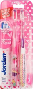 Jordan Szczoteczka do zębów DUO Individual Reach Medium - mix kolorów  1 op-2szt 2