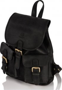 Paolo Peruzzi Zestaw damski skórzany PAOLO PERUZZI ZUP-26-BL czarny plecak i portfel 6