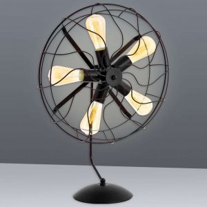 Wentylator Industrialna LAMPKA biurkowa 3123122 Nave metalowa LAMPA stołowa wiatrak wentylator czarny 4